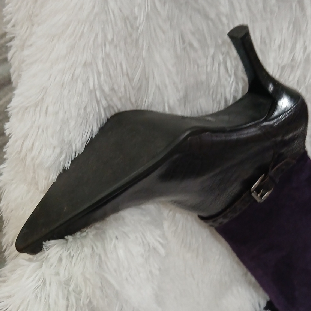 Franco Sarto Dark Purple Heeled Boots - Picture 10 of 12